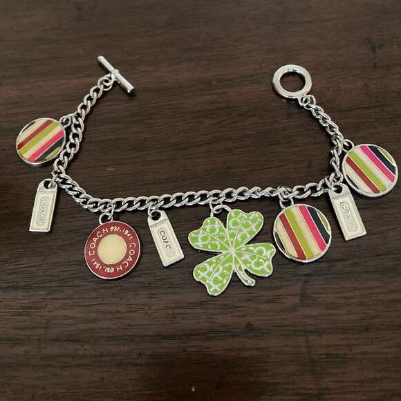 Coach - Y2K rare 4 leaf clover toggle bracelet - Picture 1 of 7